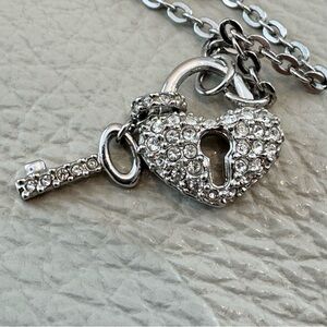 SWAROVSKI Crystal Heart and Key Pendant Necklace